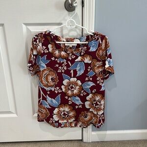 Loft floral short sleeve top